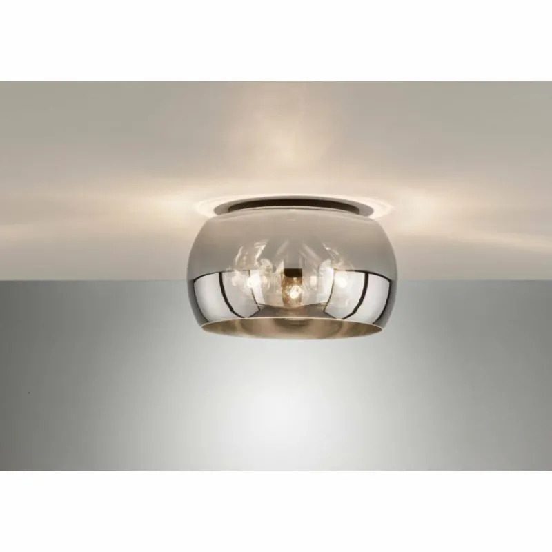 Suspension Verre Fumé-Luminaires Fischer & Honsel Plafonnier Fischer & Honsel Dima Noir, 3 lumières