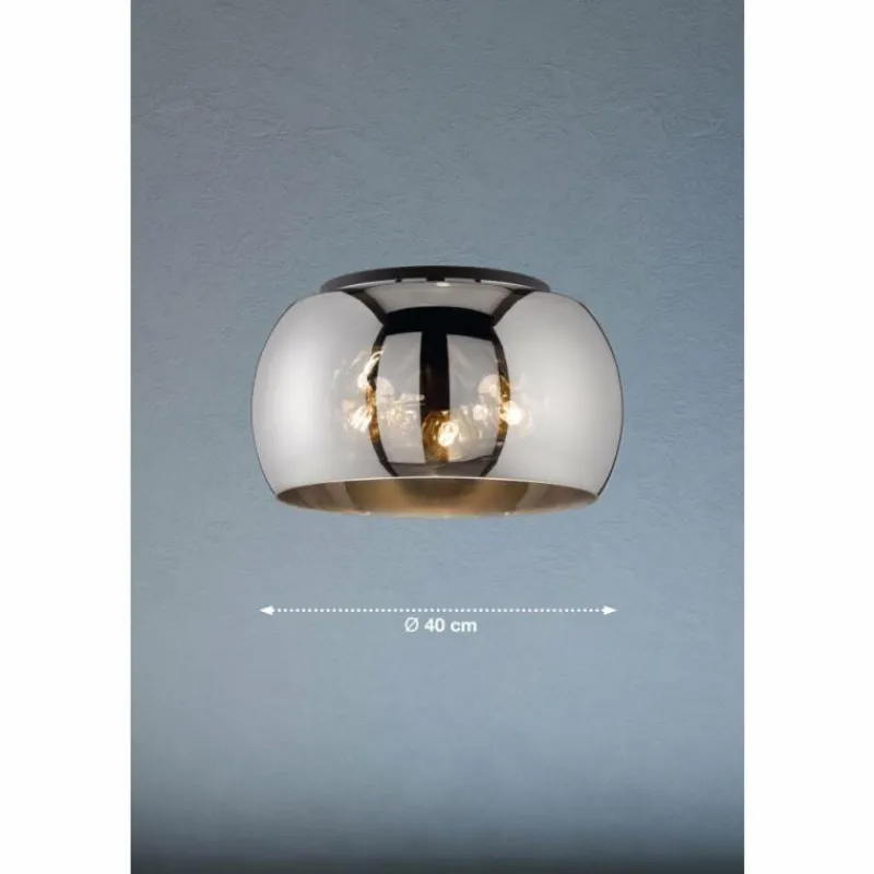 Suspension Verre Fumé-Luminaires Fischer & Honsel Plafonnier Fischer & Honsel Dima Noir, 3 lumières