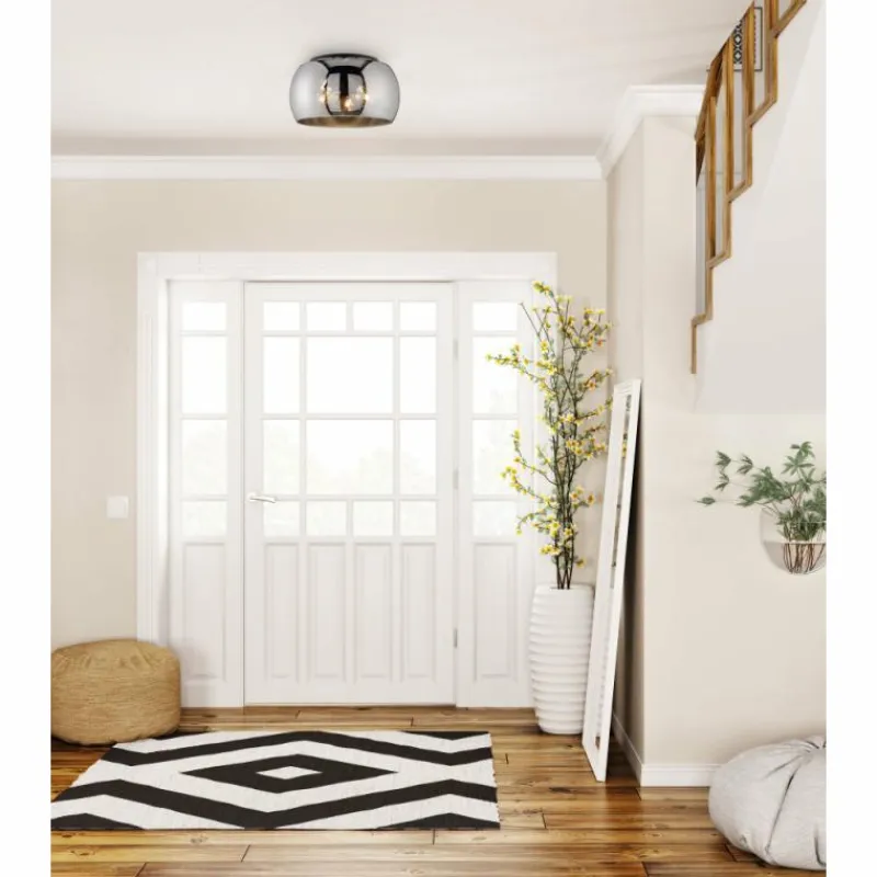 Suspension Verre Fumé-Luminaires Fischer & Honsel Plafonnier Fischer & Honsel Dima Noir, 3 lumières