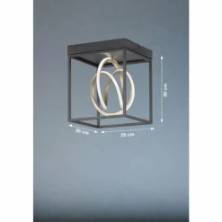 Luminaires Fischer & Honsel Plafonnier Fischer & Honsel Gisi LED Noir, 1 lumière, Télécommandes* Éclairage Led