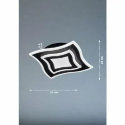 Luminaires Fischer & Honsel Plafonnier Fischer & Honsel Gorden LED Noir, 1 lumière, Télécommandes* Éclairage Led