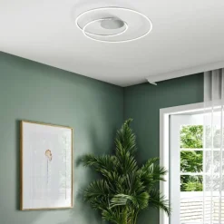 Luminaires Fischer & Honsel Plafonnier Fischer & Honsel Holy LED Nickel mat, 1 lumière, Télécommandes* Éclairage Led