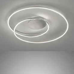 Luminaires Fischer & Honsel Plafonnier Fischer & Honsel Holy LED Nickel mat, 1 lumière, Télécommandes* Éclairage Led