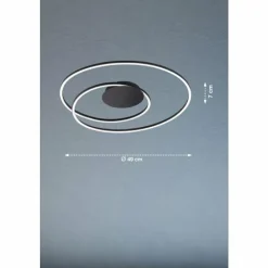 Luminaires Fischer & Honsel Plafonnier Fischer & Honsel Holy LED Noir, 1 lumière, Télécommandes* Éclairage Led