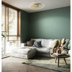 Luminaires Fischer & Honsel Plafonnier Fischer & Honsel Holy LED Laiton, 1 lumière, Télécommandes* Éclairage Led