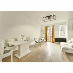 Lampes En Tissu-Luminaires Fischer & Honsel Plafonnier Fischer & Honsel Isko Noir, 3 lumières