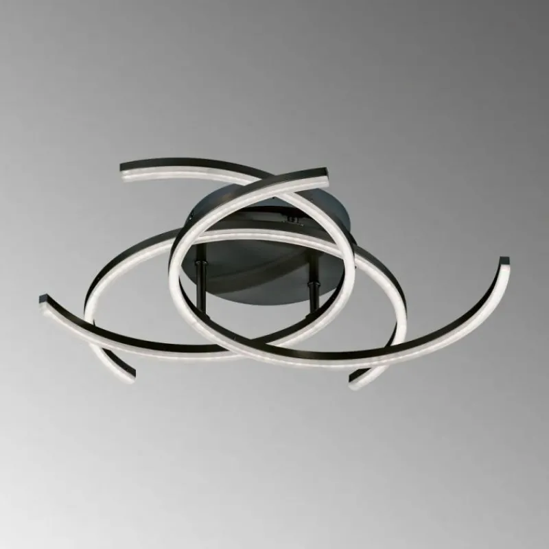 Luminaires Fischer & Honsel Plafonnier Fischer & Honsel Visby LED Noir, 3 lumières, Télécommandes* Éclairage Led