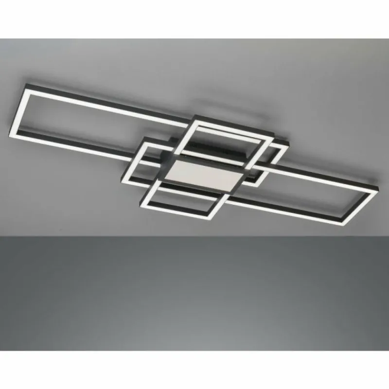 Luminaires Fischer & Honsel Plafonnier Fischer & Honsel Seth LED Noir, 1 lumière, Télécommandes* Éclairage Led