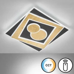 Luminaires Fischer & Honsel Plafonnier Fischer & Honsel Ratio LED Noir, 1 lumière, Télécommandes