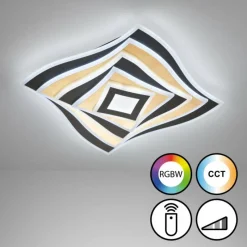 Luminaires Fischer & Honsel Plafonnier Fischer & Honsel Hero LED Noir, 1 lumière, Télécommandes, Changeur de couleurs