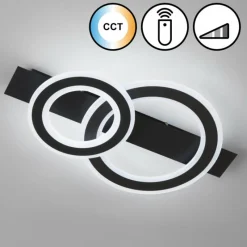 Luminaires Fischer & Honsel Plafonnier Fischer & Honsel Circle LED Noir, 1 lumière, Télécommandes