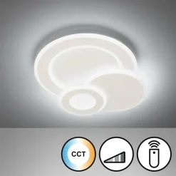 Luminaires Fischer & Honsel Plafonnier Fischer & Honsel Joster LED Blanc, 1 lumière, Télécommandes