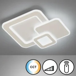 Luminaires Fischer & Honsel Plafonnier Fischer & Honsel Joster LED Blanc, 1 lumière, Télécommandes