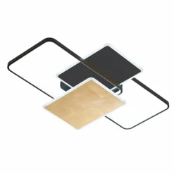 Luminaires Fischer & Honsel Plafonnier Fischer & Honsel Quadro LED Noir, 1 lumière, Télécommandes