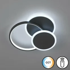 Luminaires Fischer & Honsel Plafonnier Fischer & Honsel Tomo LED Noir, 1 lumière, Télécommandes* Éclairage Led