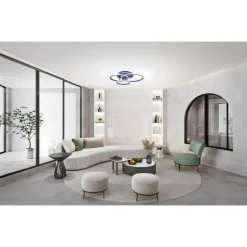 Luminaires Fischer & Honsel Plafonnier Fischer & Honsel Gelder LED Noir, 1 lumière, Télécommandes, Changeur de couleurs