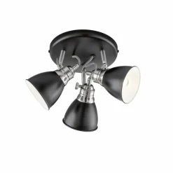 Luminaires Fischer & Honsel Plafonnier Fischer-Honsel Wales Noir, 3 lumières* Plafonniers