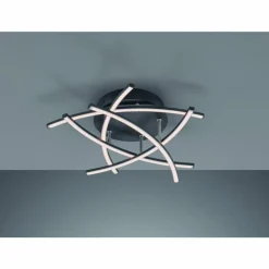 Luminaires Fischer & Honsel Plafonnier Fischer-Honsel Cross TW LED Noir, 5 lumières, Télécommandes* Éclairage Led