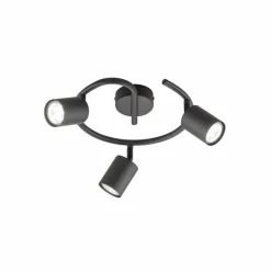 Luminaires Fischer & Honsel Plafonnier Fischer-Honsel Vano Noir, 3 lumières* Spots Et Projecteurs