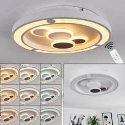 hofstein Plafonnier Fitili LED Blanc, 1 lumière, Télécommandes