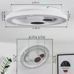 hofstein Plafonnier Fitili LED Blanc, 1 lumière, Télécommandes