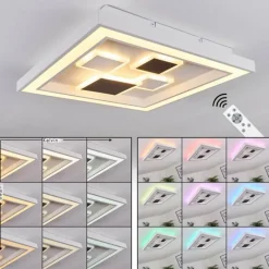hofstein Plafonnier Fitili LED Noir, Blanc, 1 lumière, Télécommandes, Changeur de couleurs