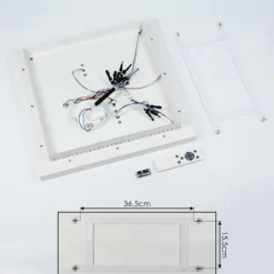 hofstein Plafonnier Fitili LED Noir, Blanc, 1 lumière, Télécommandes, Changeur de couleurs