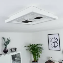 hofstein Plafonnier Fitili LED Noir, Blanc, 1 lumière, Télécommandes, Changeur de couleurs