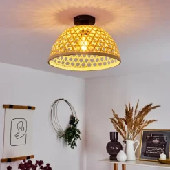 Style Boho-Chic-hofstein Plafonnier Flansum Noir, 1 lumière