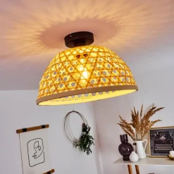 Style Boho-Chic-hofstein Plafonnier Flansum Noir, 1 lumière