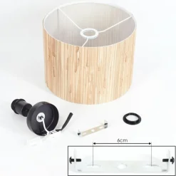 Lampes En Tissu-hofstein Plafonnier Fleuriot Noir, 1 lumière