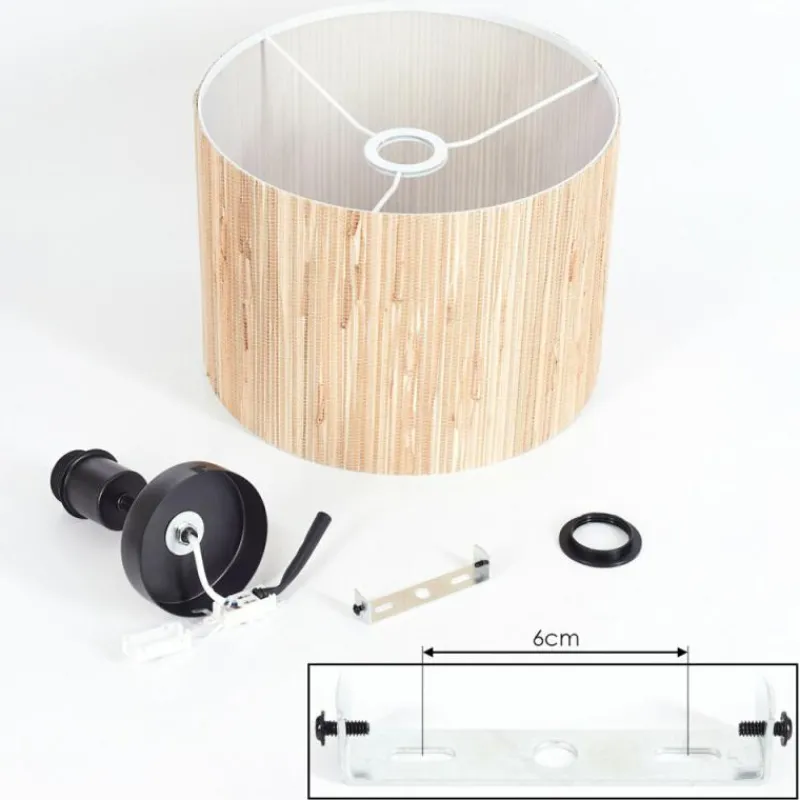 Lampes En Tissu-hofstein Plafonnier Fleuriot Noir, 1 lumière