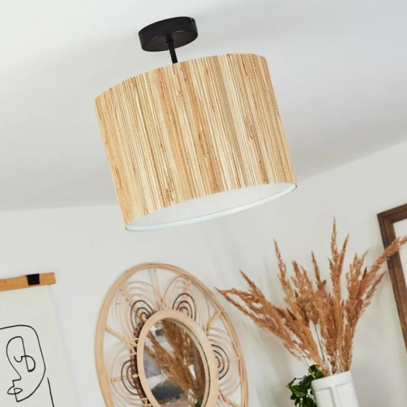 Lampes En Tissu-hofstein Plafonnier Fleuriot Noir, 1 lumière