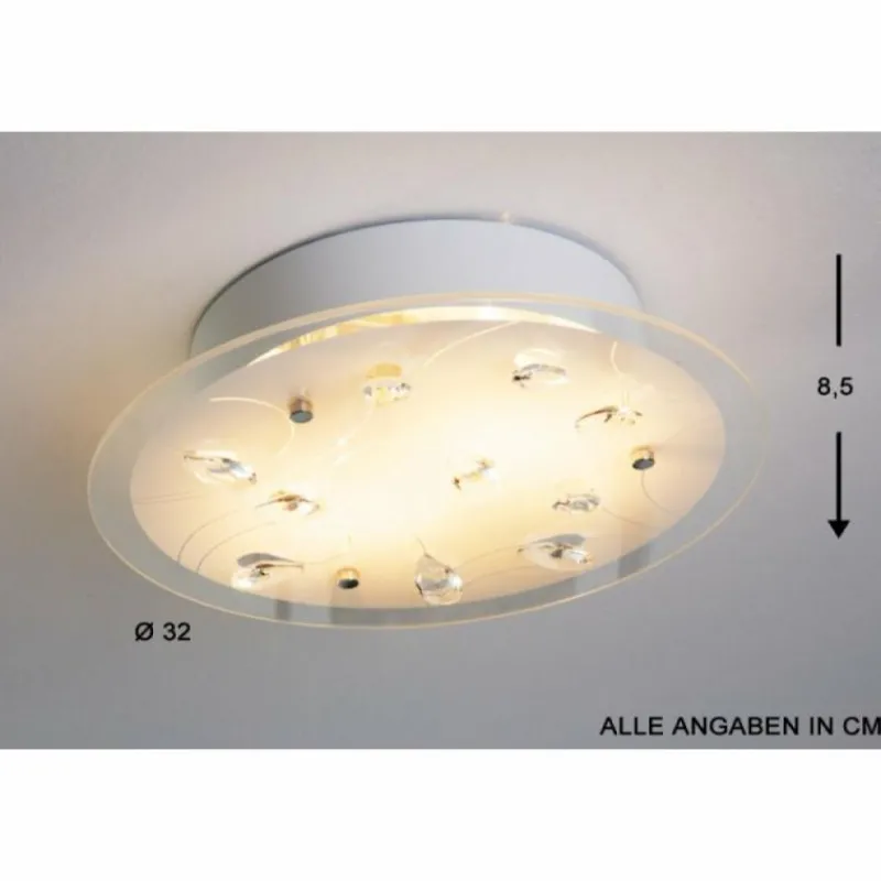 Luminaires Globo Lighting Plafonnier 2flg. Blanc, 2 lumières