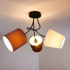Lampes En Tissu-hofstein Plafonnier FLIN Noir, 3 lumières