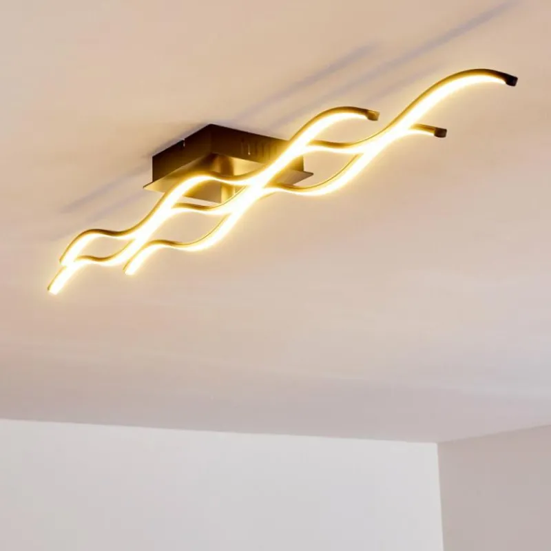 hofstein Plafonnier Flow LED Noir, 2 lumières