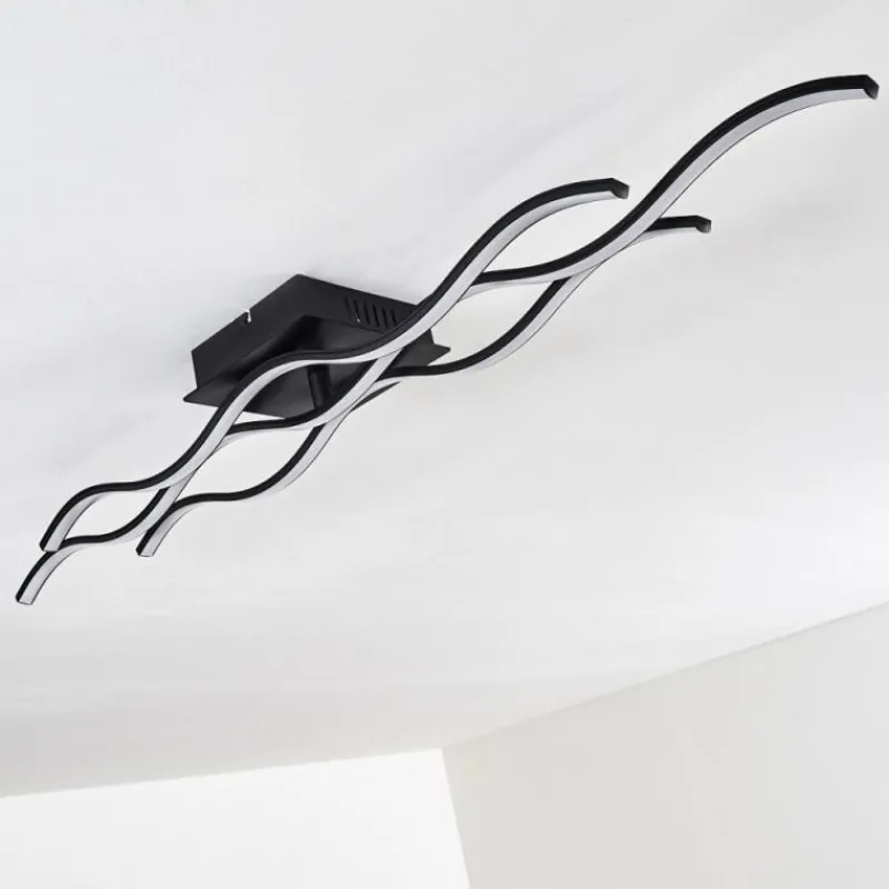 hofstein Plafonnier Flow LED Noir, 2 lumières