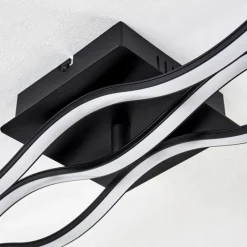 hofstein Plafonnier Flow LED Noir, 2 lumières