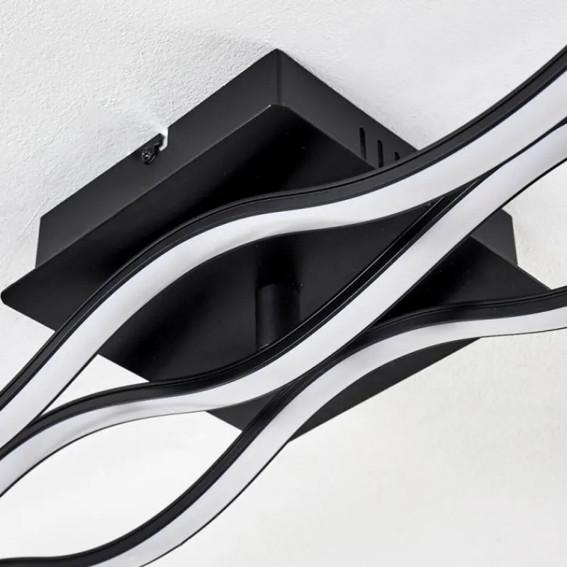 hofstein Plafonnier Flow LED Noir, 2 lumières