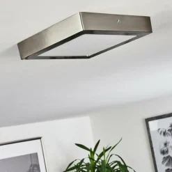 hofstein Plafonnier Fnsrud LED Nickel mat, 1 lumière* Éclairage Led