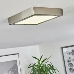 hofstein Plafonnier Fnsrud LED Nickel mat, 1 lumière