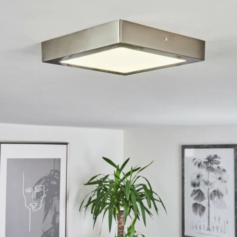 hofstein Plafonnier Fnsrud LED Nickel mat, 1 lumière