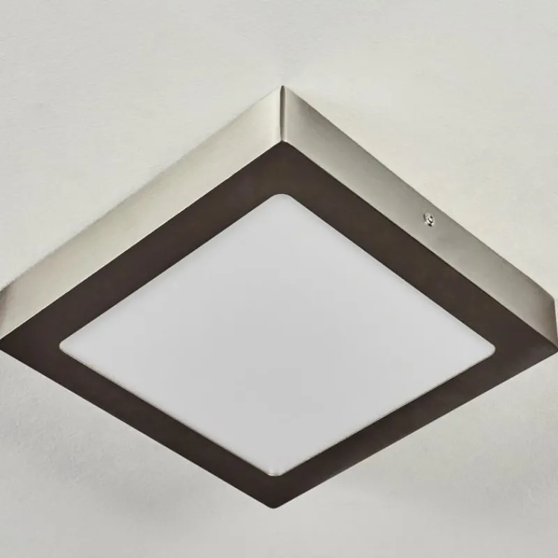 hofstein Plafonnier Fnsrud LED Nickel mat, 1 lumière