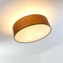 Lampes En Tissu-hofstein Plafonnier Foggia Brun, 3 lumières