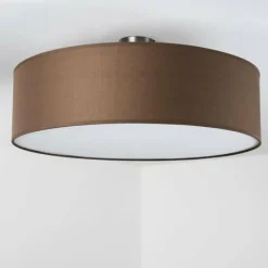 Lampes En Tissu-hofstein Plafonnier Foggia Brun, 3 lumières