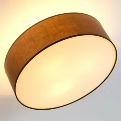 Lampes En Tissu-hofstein Plafonnier Foggia Brun, 3 lumières