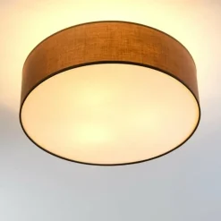 Lampes En Tissu-hofstein Plafonnier Foggia Brun, 3 lumières