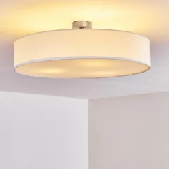 Lampes En Tissu-hofstein Plafonnier Foggia Nickel mat, 3 lumières