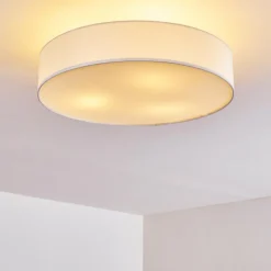 Lampes En Tissu-hofstein Plafonnier Foggia Nickel mat, 3 lumières