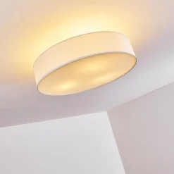 Lampes En Tissu-hofstein Plafonnier Foggia Nickel mat, 3 lumières